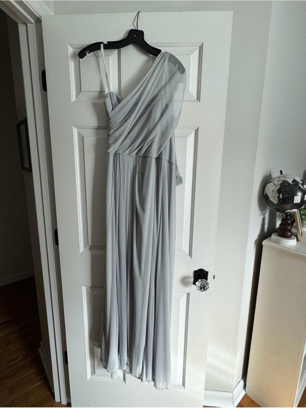 Elegant One-Shoulder Gray/Light Gray Evening Dress